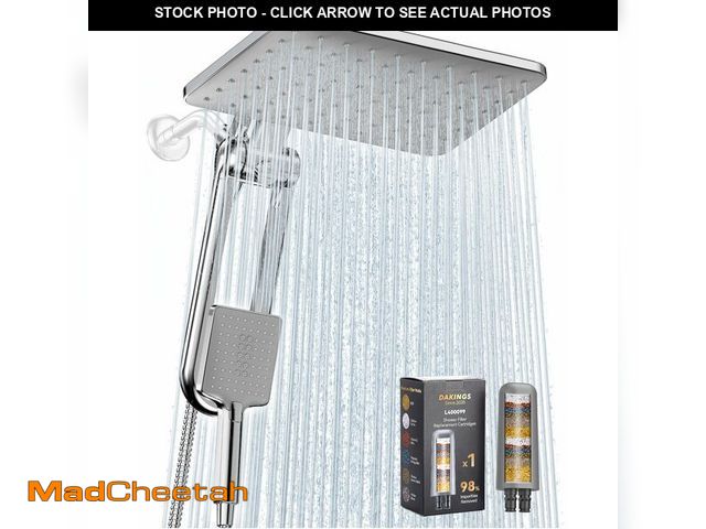 Lot 74-14266521 - Dual Filtered Rainfall Handheld Shower Head Spray Combo, DAKINGS 7-Mode Shower Head With Handheld Sp...