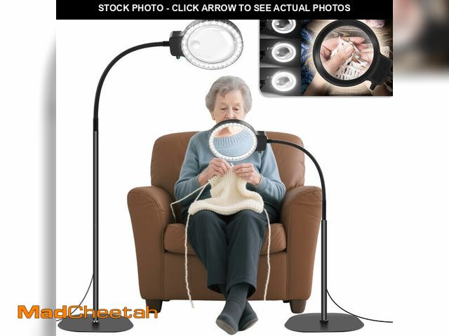 Lot 74-14376748 - 10X 30X Floor Magnifying Glass with Light and Stand,36 LED Flexible Gooseneck Magnifying Lamp, Adjus...