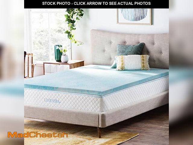 Lot 74-12367640 - Linenspa 2 Inch Gel Swirl Memory Foam Mattress Topper - Cooling Gel Infused - Pressure Relieving Bed...