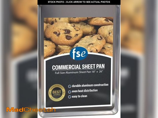 Lot 74-12399787 - FSE Commercial Sheet Pan, Full Size, 16-Gauge, Aluminum Bun Pan, 18" L x 26" W x 1" H, (Measure Oven...