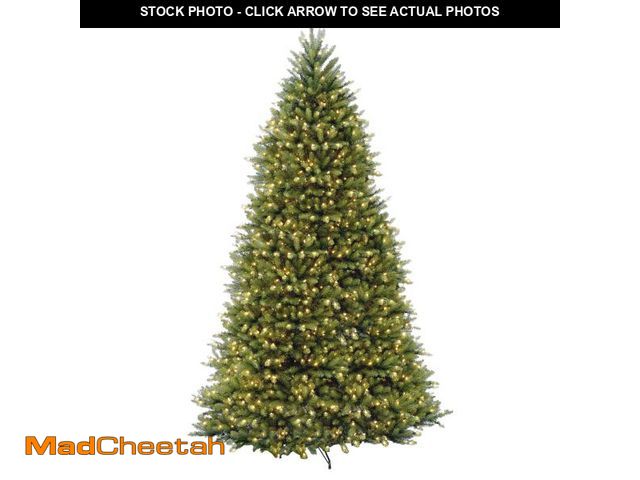 Lot 74-12165824 - National Tree Company Pre-Lit Artificial Full Christmas Tree, Green, Dunhill Fir, White Lights, Incl...