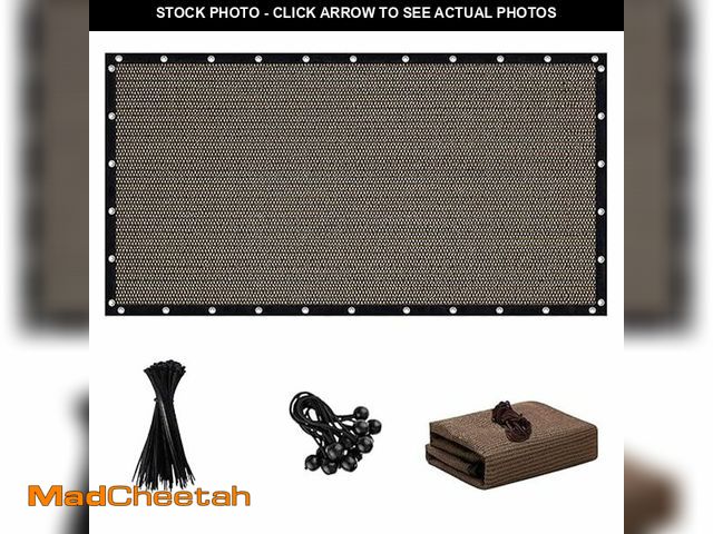Lot 74-14047668 - FFKQBH 90% Sun Shade Cloth with Grommets, 5 X 12 FT Pergola Shade Cover, Mesh Tarp Sun Screen for Pa...