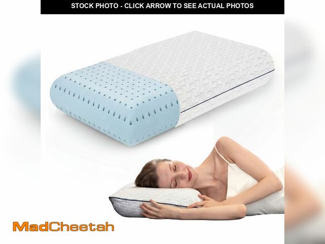 Lot 74-14207547 - Cooling Gel Memory Foam Pillow - 1-Pack - King Size Bed Pillows For Sleeping - Firm Pillow - Back, S...