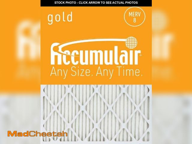 Lot 74-12095882 - Accumulair Gold 12x25x1 (11.5x24.5) MERV 8 Air Filter/Furnace Filter (2 Pack) - UNUSED