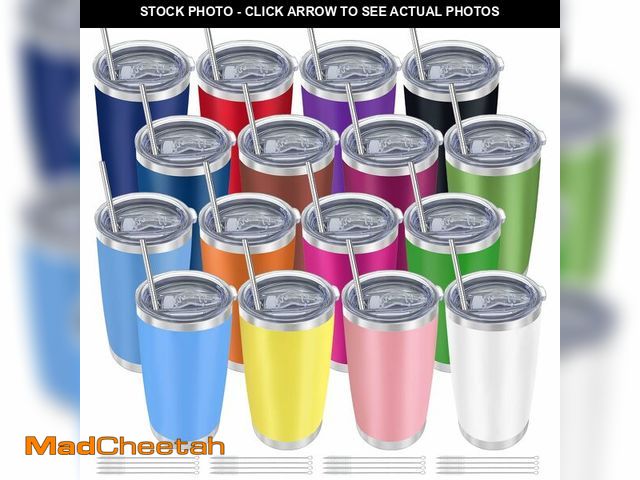 Lot 74-14215616 - YOUKE OLA 16 Pack Insulated Coffee Tumbler - 20oz Stainless Steel Double Wall Vacuum Travel Tumbler ...