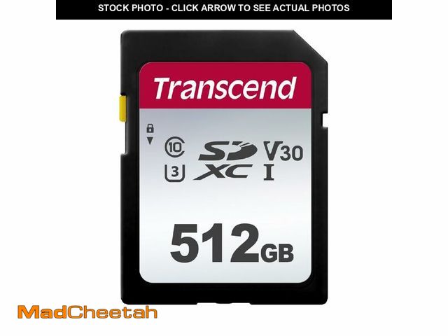 Lot 74-13631057 - Transcend 512GB SDXC Memory Card, UHS-I U3 V30, Up to 100MB/s, 4K UHD &amp; Full HD, Class 10 High-S...
