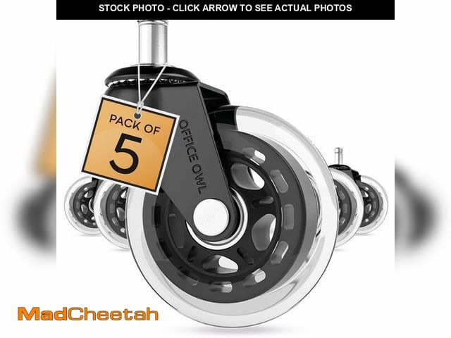 Lot 74-12881314 - Rollerblade Office Chair Wheels, Set of 5 Replacement Casters for Desk and Gaming Chairs, Safe for H...