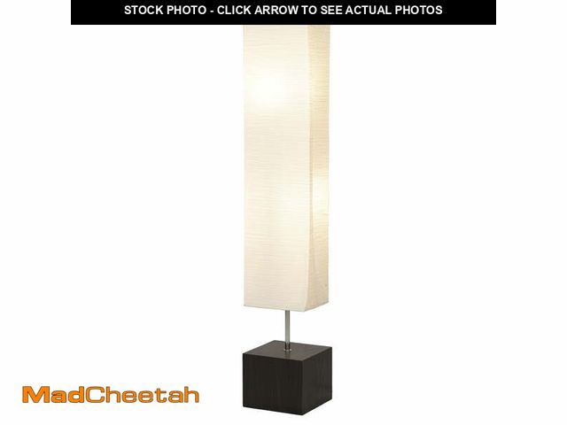Lot 74-12858424 - Mainstays 58" Modern White Rice Paper Floor Lamp with Dark Wood Finish Base - UNUSED