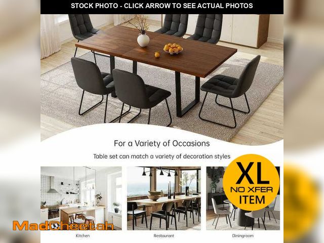 Lot 74-14173721 - (MISSING 2 CHAIRS,TABLE LEGS) 5-Piece Set of Black Chairs and Retractable Dining Table with Carbon S...
