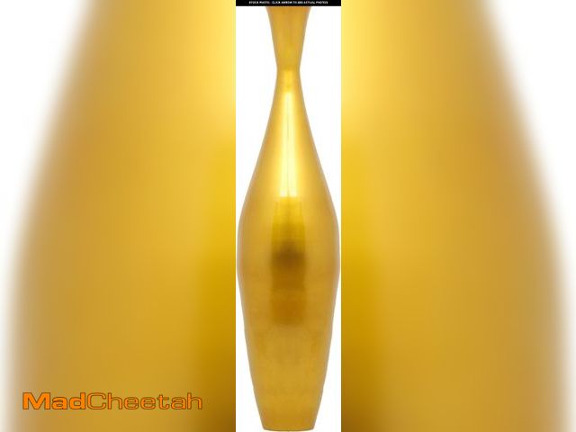 Lot 74-12098578 - Uniquewise Tall 43"" Inch Modern Bamboo Narrow Trumpet Floor Vase (Gold) (QI003889.GD) - UNUSED