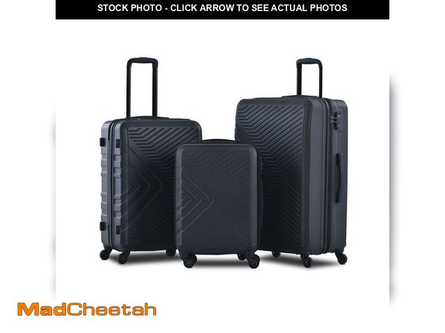 Lot 74-13658694 - Flynama 29.75" x 19.9" x 11.25" Black Plastic Hardshell Suitcase set - UNUSED