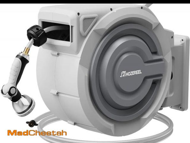 Lot 74-12208880 - 150 FT x 1/2" Retractable Garden Hose Reel by HOZEREEL, Outdoor Garden Hose Reels - Automatic Self R...