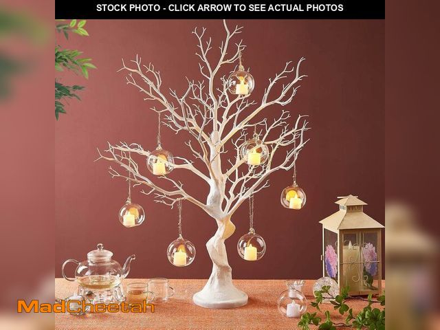 Lot 74-14348137 - Panlaolao 33 Inch White Easter Tree Centerpiece - Spring Wedding Table Decor with Manzanita Branches...