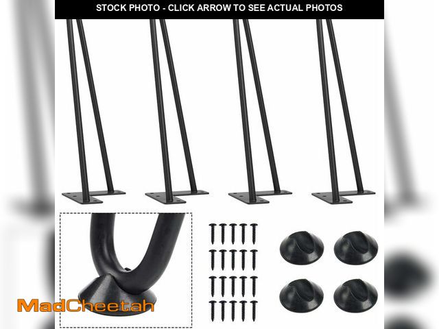 Lot 74-13774526 - SMARTSTANDARD 12 Inch Heavy Duty Hairpin Furniture Legs, Metal Home DIY Projects for Nightstand, Cof...