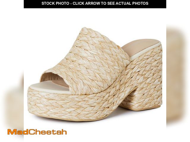 Lot 74-12434851 - CYNLLIO Espadrilles Platform Sandals Open Toe Chunky High Heel Slides Fashion Summer Outdoor Beach S...