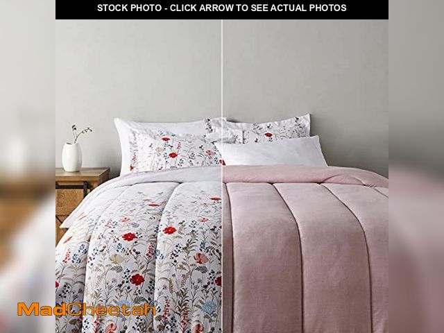 Lot 74-12367294 - Basics Full/Queen Size Comforter Sets, Ultra-Soft Lightweight Microfiber Reversible 3-Piece Bedding,...