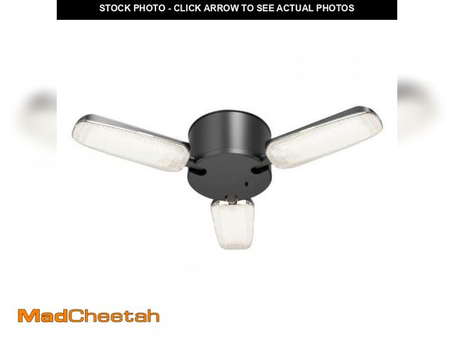 Lot 74-12491668 - Commercial Electric 1.25 ft. 3-Head 8000 Lumens 500- Watt Equivalent Black Integrated LED Convertibl...