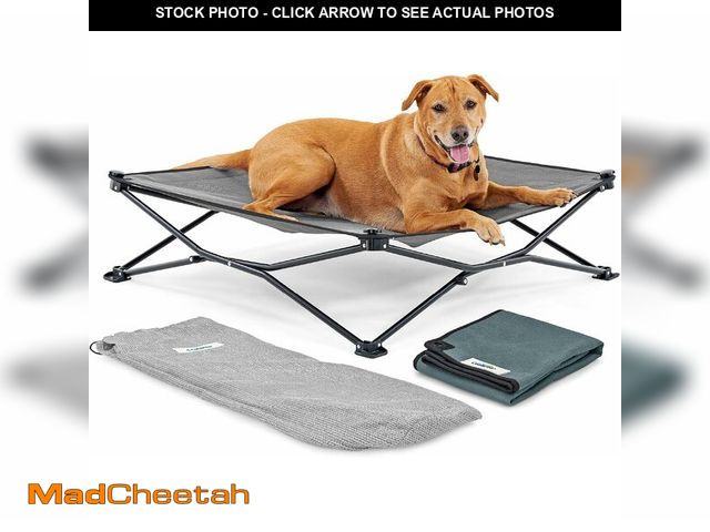 Lot 74-14304720 - Coolaroo On-The-Go Elevated Dog Bed Kit - Portable &amp; Cooling Travel Cot with HeatShield Fabric f...