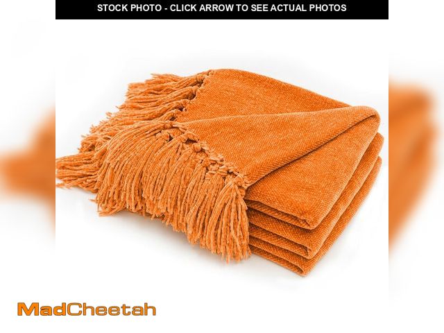 Lot 74-13769736 - RECYCO Throw Blanket Soft Cozy Chenille Throw Blanket with Fringe Tassel for Couch Sofa Chair Bed Li...