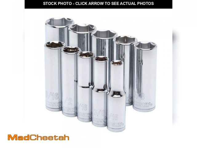 Lot 74-11826039 - Husky 3/8 in. Drive Deep SAE Socket Set (10-Piece) - USED