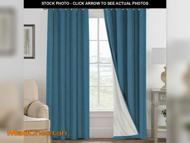 Lot 74-12603396 - H.VERSAILTEX 100% Blackout Curtains for Bedroom Thermal Insulated Linen Textured Curtains Heat and F...