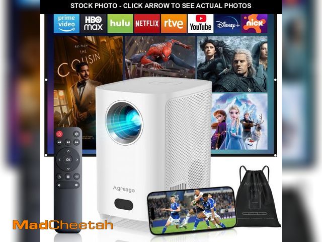 Lot 74-12109921 - [Electric Focus]Projector with WiFi and Bluetooth, Native 1080P 15,000 Lumens 4K Supported, Agreago ...