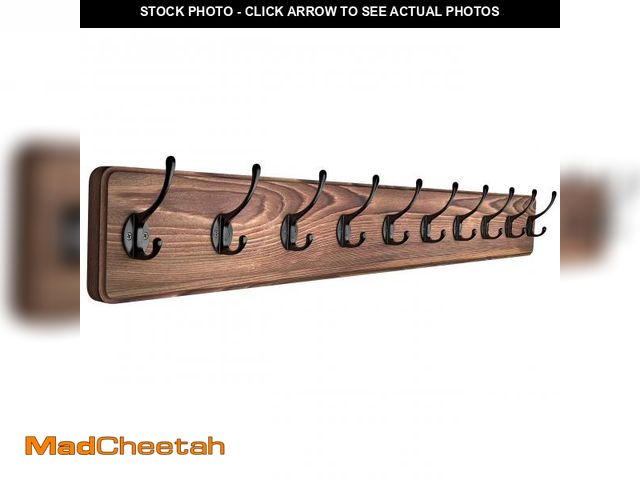 Lot 74-12418513 - Rustic Coat Rack Wall Mount Ã¢â¬â 38.6 Inch Long Wall Mounted Coat Rack with 10 Hooks Ã¢â¬â So...