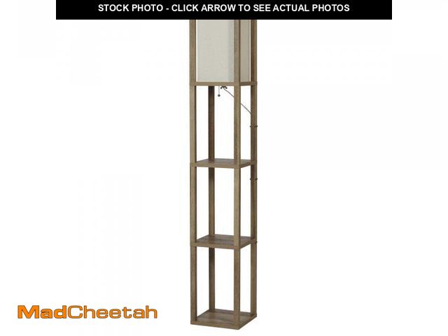 Lot 74-12527842 - Better Homes &amp; Gardens 62.25" Modern Pull Chain Weathered Floor Lamp with Natural Square Shade -...