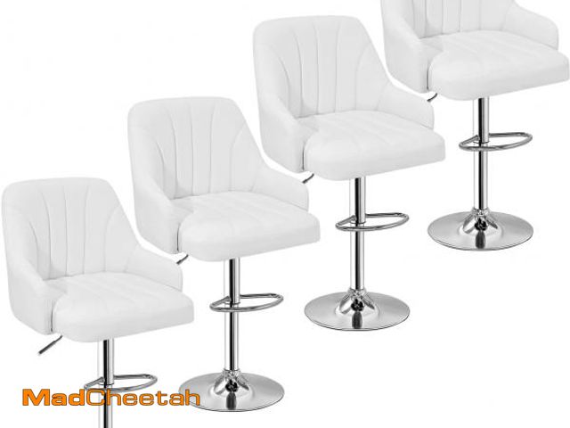 Lot 74-12193273 - VECELO Bar Stools Set of 2, Adjustable Barstools, Counter Height Stools with Back and Arm, Kitchen I...