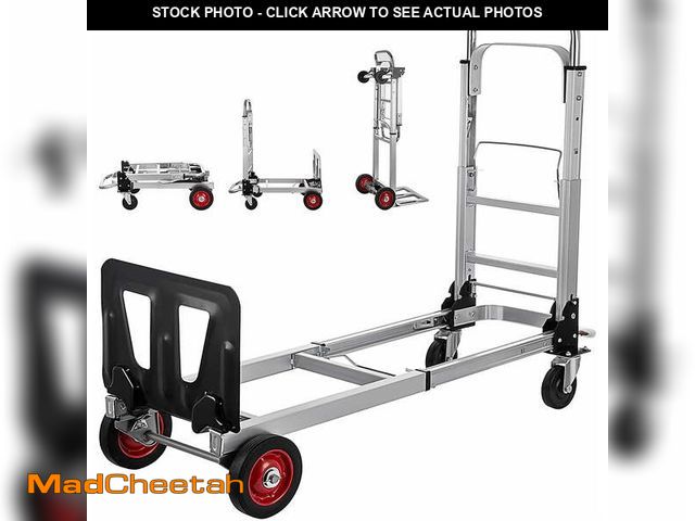 Lot 74-12550201 - SHZOND 2 in 1 Folding Hand Truck 330 lbs Load Capacity Dolly Cart,Heavy Duty Aluminum Hand Truck wit...