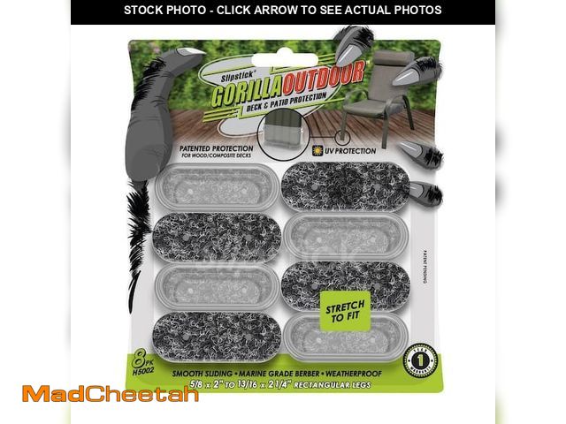 Lot 74-14372509 - Gorilla Outdoor Clear Sleeve Berber Pads Rect lrg Chair Glide ( 2 pack) - UNUSED
