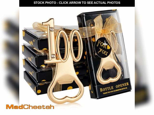 Lot 74-14154110 - Uezea 24 Packs of 100th Party Favors Bottle Openers for Birthday, Anniversary, and Wedding Guests Pe...