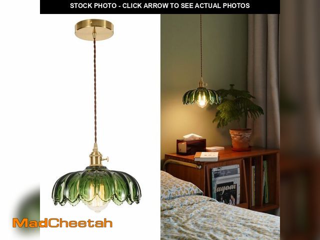 Lot 74-13967283 - XZHGCEE Vintage Pendant Light Fixtures: Glass Pendant Lights Kitchen Island, Green Pendant Light, Mo...