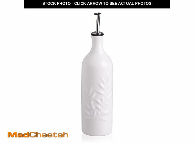 Lot 74-12978327 - Sweejar Large Ceramic Olive Oil Dispenser Bottle, 24 Oz Relief Opaque Oil Cruet Protects Oil To Redu...