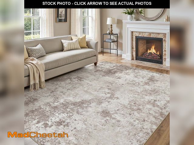 Lot 74-14259191 - UERMEI 8x10 Washable Area Rugs for Living Room, Modern Abstract Printed Rug, Vacuum-Friendly, Non Sl...
