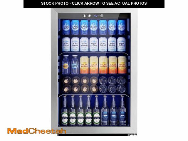 Lot 74-14308895 - (DENTED) Simzlife 150 Can Beverage Refrigerator Cooler, 4.5 Cu.Ft Drink Fridge for Soda Wine Beer, A...