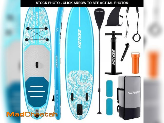 Lot 74-12512001 - Hotsee 10'6" Inflatable Stand Up Paddle Board, 6" Thick SUP Paddle Board with Accessories for Fishin...