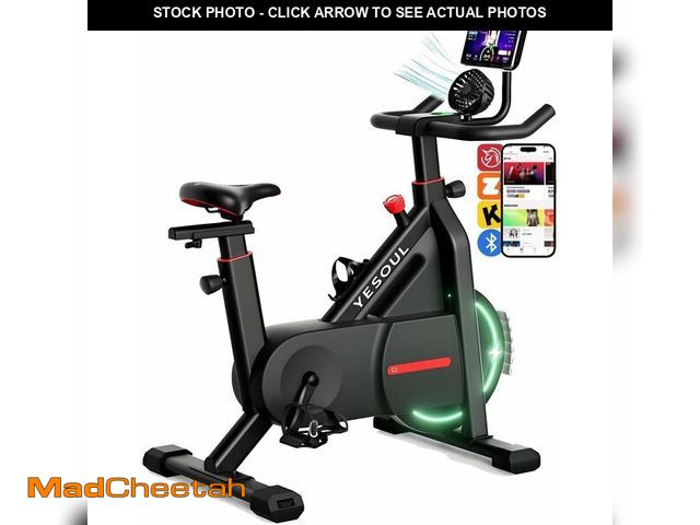Lot 74-12694373 - YESOUL Self-Powered-Fan Exercise Bike with Dynamic LED Light Effects, Pro Livestreaming Classes, Sma...