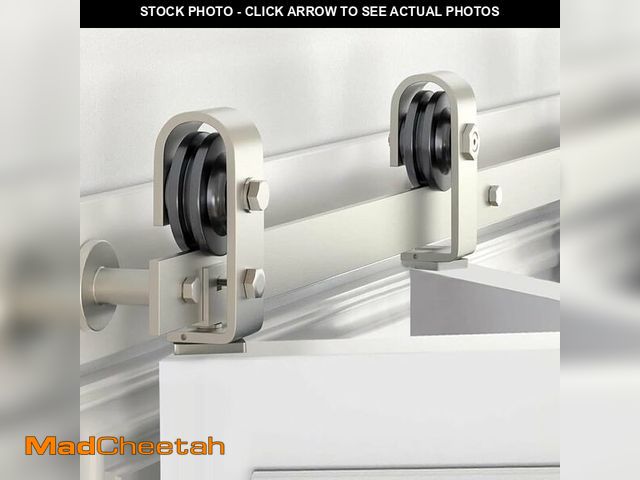 Lot 74-13696176 - 36'' Bi-Fold Sliding Barn Door Hardware Track Kit for Two 17'' Doors,Top Mount Installation,Heavy Du...