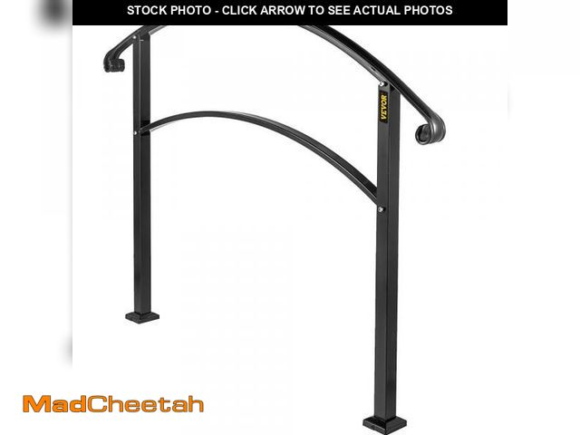 Lot 74-12530445 - VEVOR Handrails Fit 1 to 3 Steps Stair Railing Wrought Iron Handrail Front Porch Hand Rail for Outdo...