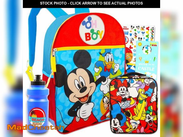 Lot 74-13844473 - Disney Mickey Mouse Backpack and Lunch Box Set For Kids - Bundle with Colorful Mickey Backpack, Colo...