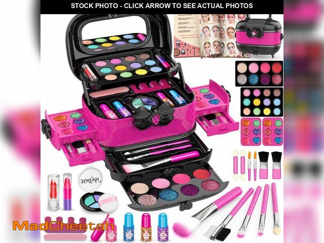 Lot 74-12712878 - Hollyhi 58 Pcs Kids Makeup Kit for Girl, Princess Toys Real Washable Cosmetic Set with Mirror, Kids ...