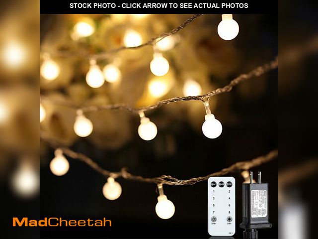 Lot 74-14476169 - Globe String Lights, 59 Ft 100 LED Christmas Lights with Remote Timer, Connectable Plug in Twinkle L...