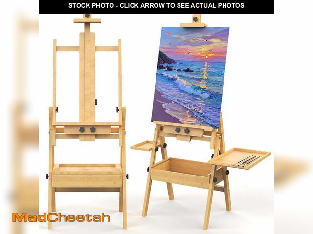 Lot 74-13816991 - Large Solid Beech Wood Easel for Painting with Storage Drawer and Palette, Foldable Art Easel with S...