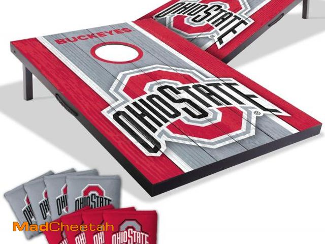 Lot 74-12096662 - YouTheFan NCAA Ohio State Buckeyes 2' x 3' Portable Cornhole Game with Logo Bags - UNUSED
