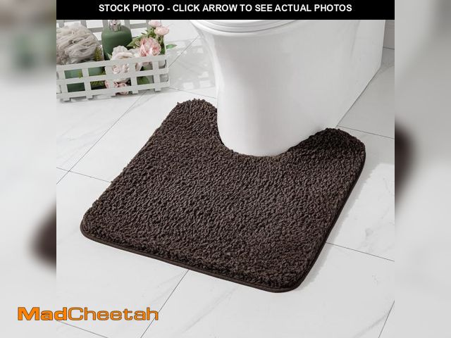 Lot 74-12439548 - MIULEE Microfiber Toilet Bath Mat U-Shaped Contour Shaggy Bathroom Rugs Non Slip Extra Thick Soft Ba...