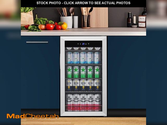 Lot 74-13611063 - Tylza 17.5 in. 130 Plus Cans Beverage Refrigerator with 6-Adjustable Feet Single Zone Portable Bever...