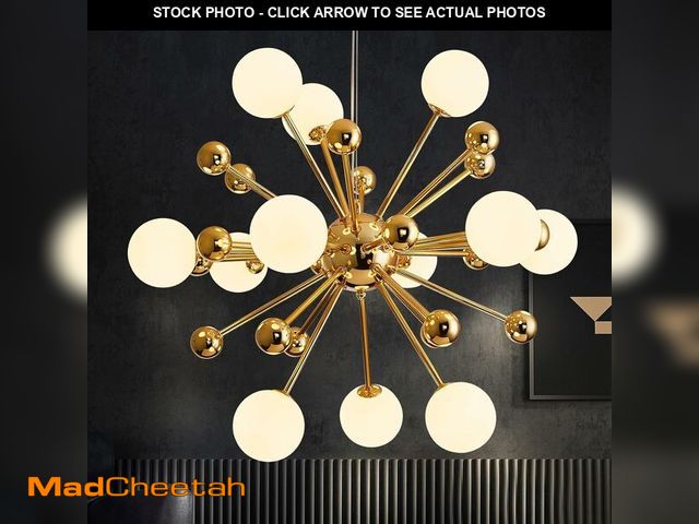 Lot 74-13213990 - Gold Sputnik Chandeliers,Modern Pendant Lights Fixture,Farmhouse Chandelier Over Table 12-Light Heig...