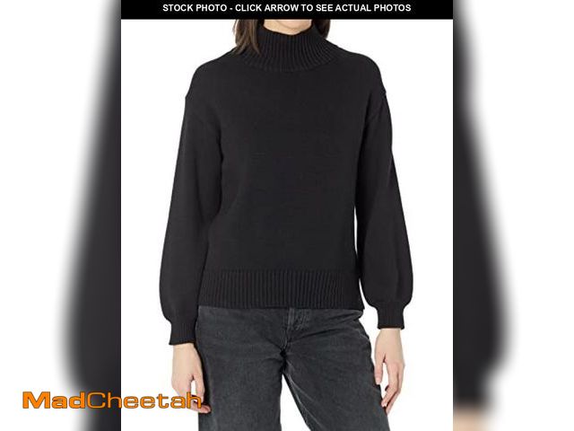 Lot 74-6792485 - Amazon Essentials Women's Cotton Funnel-Neck Sweater (Available in Plus Size), Black, Small - UNUSED
