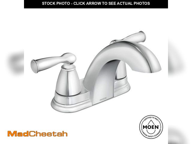 Lot 74-14223259 - MOEN Banbury 4 in. Centerset Double Handle Low-Arc Bathroom Faucet in Chrome - UNUSED
